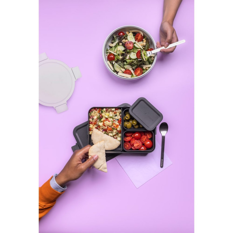 Σαλατιέρα Brabantia Make&Take 1006304, 1,3 l, Αεροστεγές κλείσιμο, χωρίς BPA, Ανοιχτό γκρι