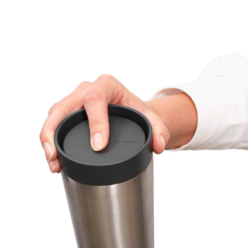 Thermo Cup Brabantia Make&Take 1008489, 360 ml, αδιάβροχο, Inox/γκρι