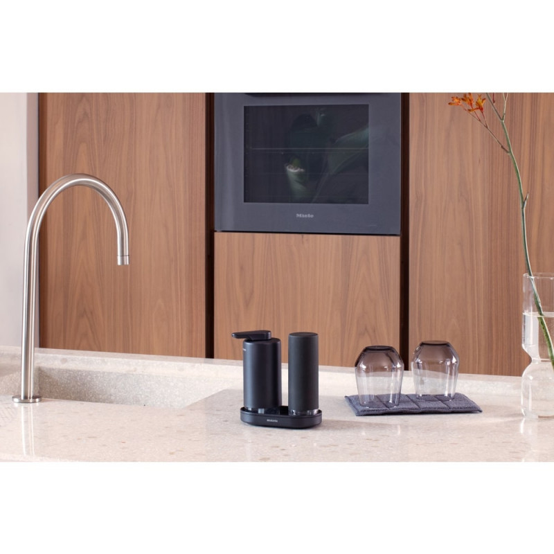 Σετ 2 δοσομετρητών Brabantia SinkStyle 1008504, Κατάλληλο για απορρυπαντικά χεριών και πιάτων, 200 ml, μεταλλική επίστρωση, Σκούρο γκρι