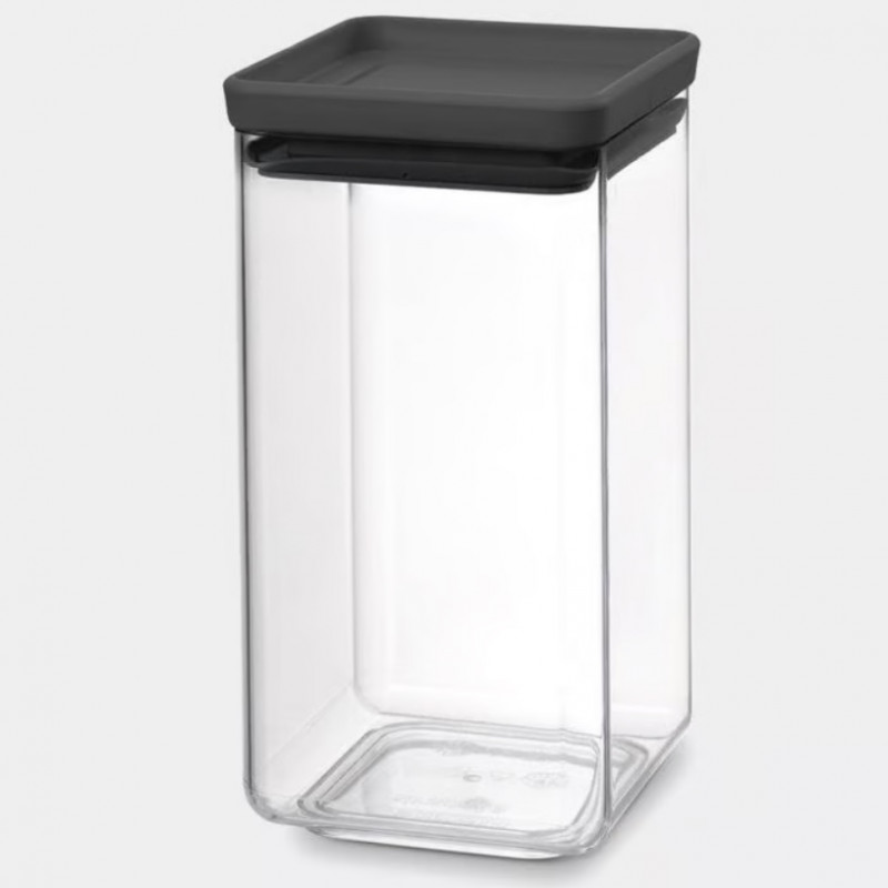 Βάζο αποθήκευσης Brabantia Tasty+ 1001172, 1,6 l, Πλυντήριο πιάτων και ψυγείο, Σκούρο γκρι