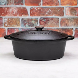 Χυτοσίδηρο Kinghoff KH 1477, 4,5 λίτρα, 29 εκ., Οβάλ σχήμα, Επαγωγή, Μαύρο