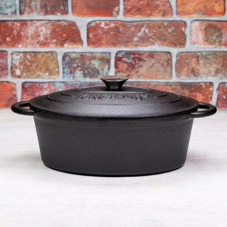 Χυτοσίδηρο Kinghoff KH 1477, 4,5 λίτρα, 29 εκ., Οβάλ σχήμα, Επαγωγή, Μαύρο