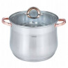 Κατσαρόλα Klausberg KB 7794, 10,7 l, 26 cm, Γυάλινο καπάκι, Πάτος πολλαπλών στρώσεων, Επαγωγή, Ανοξείδωτο ατσάλι/Ροζ χρυσό