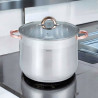 Κατσαρόλα Klausberg KB 7794, 10,7 l, 26 cm, Γυάλινο καπάκι, Πάτος πολλαπλών στρώσεων, Επαγωγή, Ανοξείδωτο ατσάλι/Ροζ χρυσό