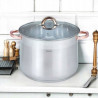 Κατσαρόλα Klausberg KB 7794, 10,7 l, 26 cm, Γυάλινο καπάκι, Πάτος πολλαπλών στρώσεων, Επαγωγή, Ανοξείδωτο ατσάλι/Ροζ χρυσό