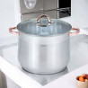 Κατσαρόλα Klausberg KB 7794, 10,7 l, 26 cm, Γυάλινο καπάκι, Πάτος πολλαπλών στρώσεων, Επαγωγή, Ανοξείδωτο ατσάλι/Ροζ χρυσό