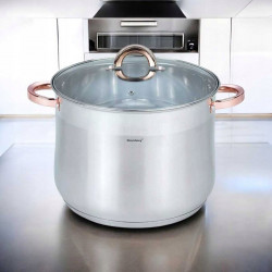 Κατσαρόλα Klausberg KB 7794, 10,7 l, 26 cm, Γυάλινο καπάκι, Πάτος πολλαπλών στρώσεων, Επαγωγή, Ανοξείδωτο ατσάλι/Ροζ χρυσό