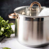Κατσαρόλα Klausberg KB 7794, 10,7 l, 26 cm, Γυάλινο καπάκι, Πάτος πολλαπλών στρώσεων, Επαγωγή, Ανοξείδωτο ατσάλι/Ροζ χρυσό