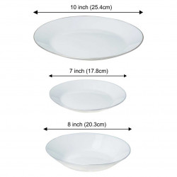 Σερβίτσιο Kinghoff KH 1877, 18 τεμάχια, Για 6 άτομα, Opal, Πλυντήριο πιάτων, Λευκό/Ασημί