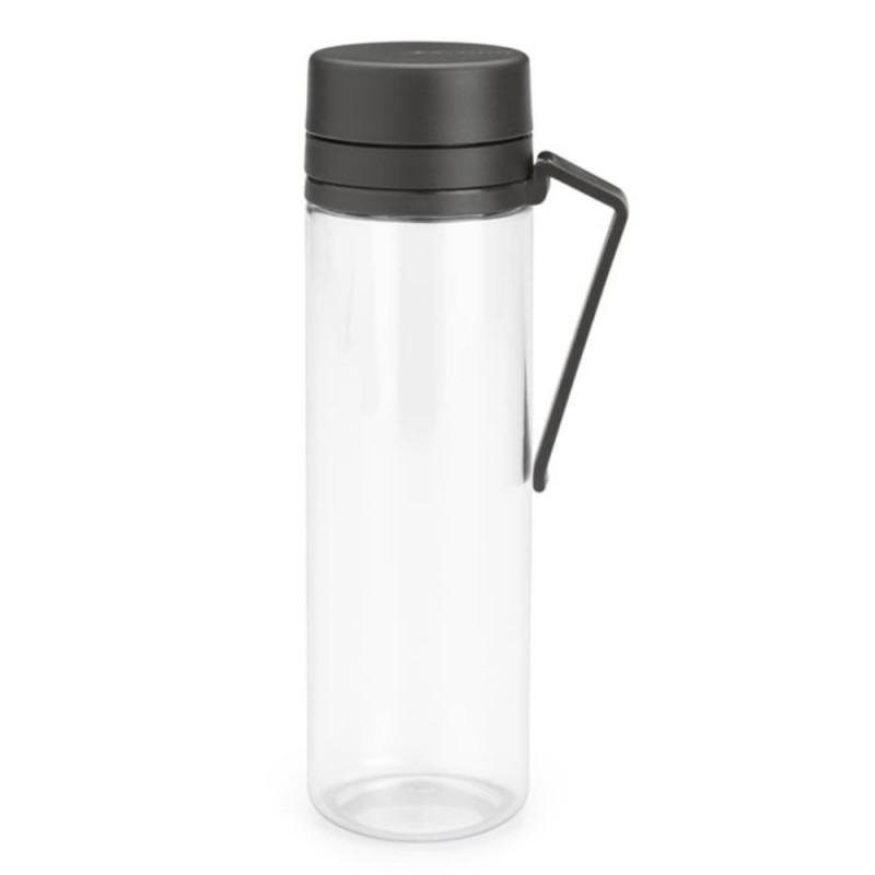 Μπουκάλι Brabantia Make&Take 1006278, 500 ml, Με σουρωτήρι, Προστασία από διαρροές, Μεγάλο άνοιγμα, Σκούρο γκρι/Διαφανές