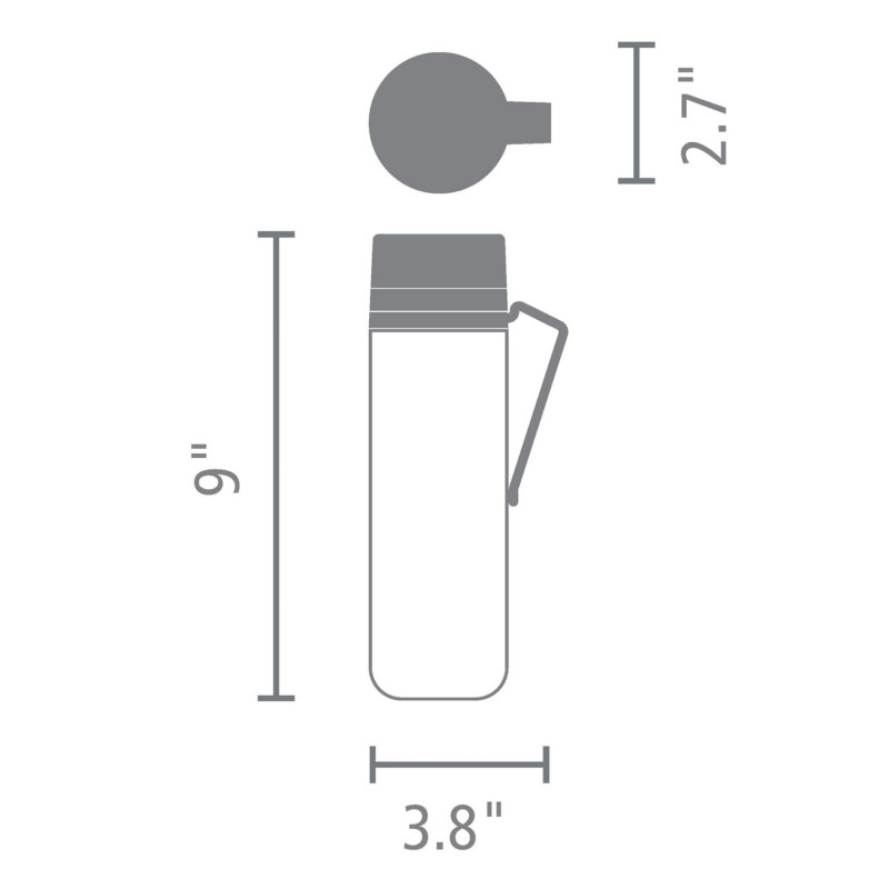 Μπουκάλι Brabantia Make&Take 1006278, 500 ml, Με σουρωτήρι, Προστασία από διαρροές, Μεγάλο άνοιγμα, Σκούρο γκρι/Διαφανές