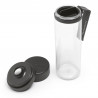 Μπουκάλι Brabantia Make&Take 1006278, 500 ml, Με σουρωτήρι, Προστασία από διαρροές, Μεγάλο άνοιγμα, Σκούρο γκρι/Διαφανές
