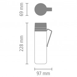Μπουκάλι Brabantia Make&Take 1006280, 500 ml, Με σουρωτήρι, Προστασία από διαρροή, Μεγάλο άνοιγμα, Ανοιχτό γκρι/διαφανές