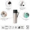 Μπουκάλι θερμότητας Brabantia Make&Take 1008487, 500 ml, διπλά τοιχώματα, χωρίς BPA, Inox/σκούρο γκρι