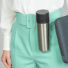 Μπουκάλι θερμότητας Brabantia Make&Take 1008487, 500 ml, διπλά τοιχώματα, χωρίς BPA, Inox/σκούρο γκρι