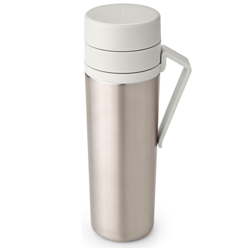 Μπουκάλι θερμότητας Brabantia Make&Take 1008488, 500 ml, διπλό τοίχωμα, χωρίς BPA, Inox/ανοιχτόχρωμο