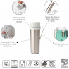 Μπουκάλι θερμότητας Brabantia Make&Take 1008488, 500 ml, διπλό τοίχωμα, χωρίς BPA, Inox/ανοιχτόχρωμο