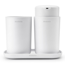 Σετ αξεσουάρ μπάνιου Brabantia ReNew 1003492, 3 τεμάχια, 250 ml, ανθεκτικό στη διάβρωση, λευκό