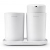 Σετ αξεσουάρ μπάνιου Brabantia ReNew 1003492, 3 τεμάχια, 250 ml, ανθεκτικό στη διάβρωση, λευκό