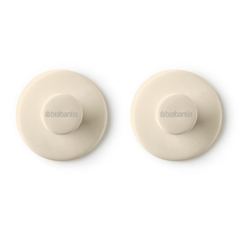 Σετ 2 κρεμάστρων Brabantia ReNew 1006268, Περιλαμβάνεται σετ τοποθέτησης, Μέχρι 2 kg, Μπεζ