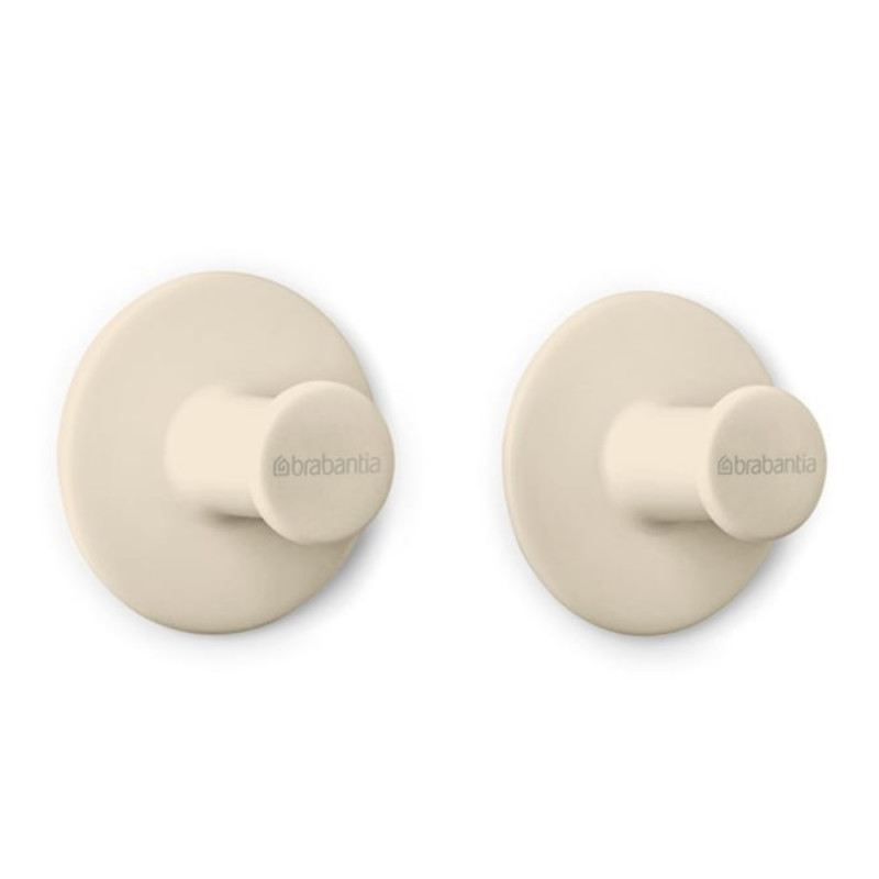 Σετ 2 κρεμάστρων Brabantia ReNew 1006268, Περιλαμβάνεται σετ τοποθέτησης, Μέχρι 2 kg, Μπεζ