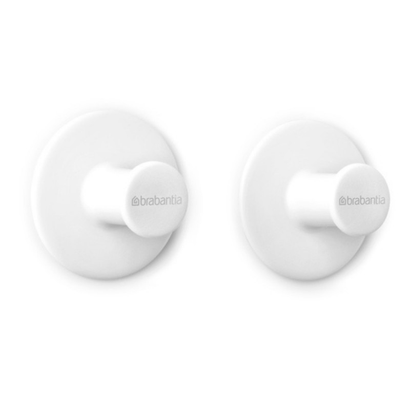 Σετ 2 κρεμάστρων Brabantia ReNew 1003486, Περιλαμβάνεται σετ τοποθέτησης, Μέχρι 2 kg, Λευκό