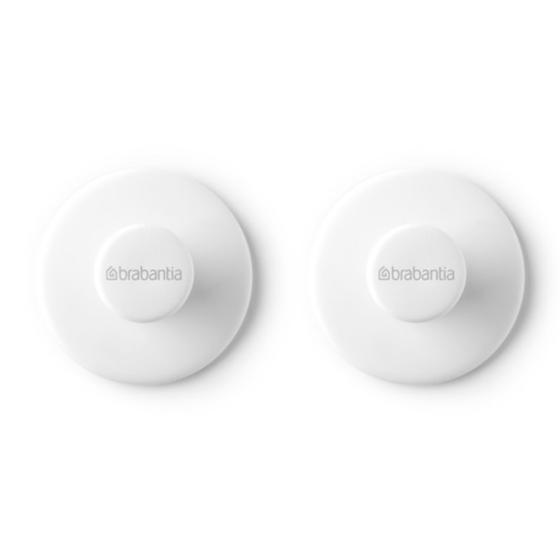 Σετ 2 κρεμάστρων Brabantia ReNew 1003486, Περιλαμβάνεται σετ τοποθέτησης, Μέχρι 2 kg, Λευκό