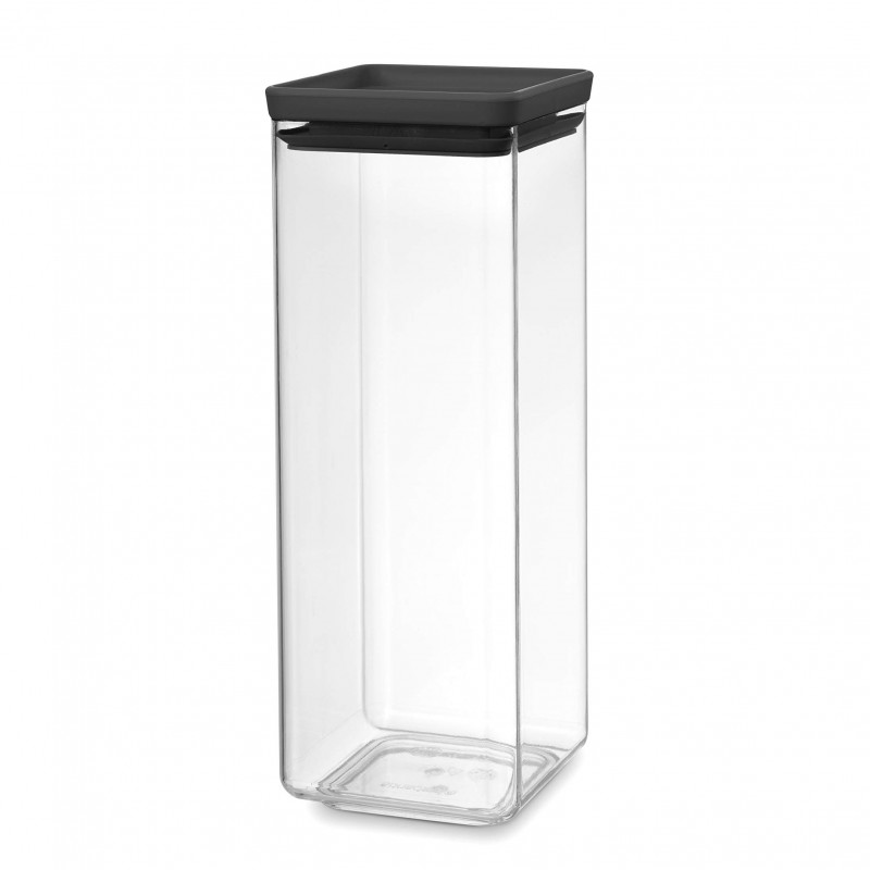 Βάζο αποθήκευσης Brabantia Tasty+ 1001173, 2,5 l, Πλυντήριο πιάτων και ψυγείο, Σκούρο γκρι