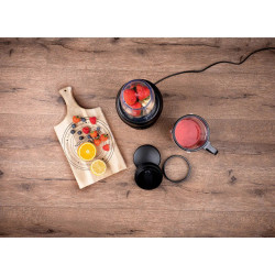 Μπλέντερ Nutri Alpina, 4 λεπίδες, 1200 W, δοχείο 1 λίτρου, χωρίς BPA, Ανοξείδωτο/Μαύρο