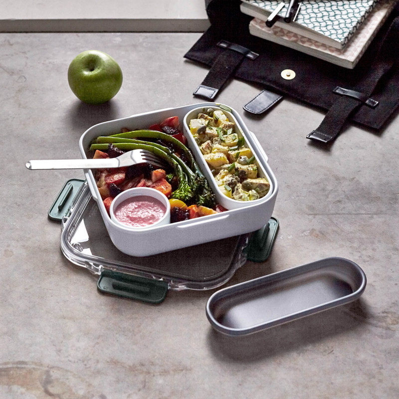 Κουτί τροφίμων Black+Blum BAO-BA010, 1 l, Εσωτερικό διαμέρισμα, χωρίς BPA, ασφαλές στο πλυντήριο πιάτων, Λευκό/Πράσινο