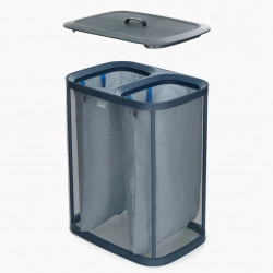 Καλάθι ρούχων Joseph Joseph Tota 50004, 90 l, Λαβές μεταφοράς, 2 διαμερίσματα, Μαύρο