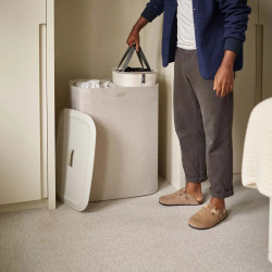 Καλάθι ρούχων Joseph Joseph Tota 50020, 90 l, Λαβές μεταφοράς, 2 διαμερίσματα, Εκρού