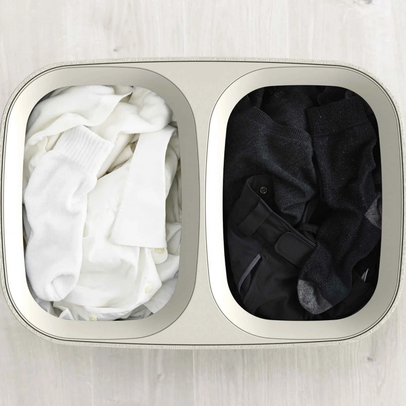 Καλάθι ρούχων Joseph Joseph Tota 50020, 90 l, Λαβές μεταφοράς, 2 διαμερίσματα, Εκρού