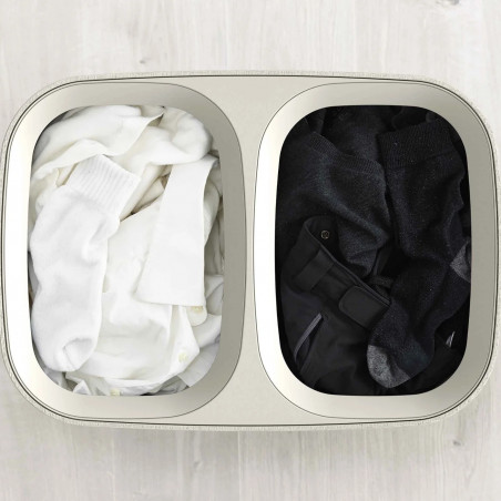 Καλάθι ρούχων Joseph Joseph Tota 50020, 90 l, Λαβές μεταφοράς, 2 διαμερίσματα, Εκρού