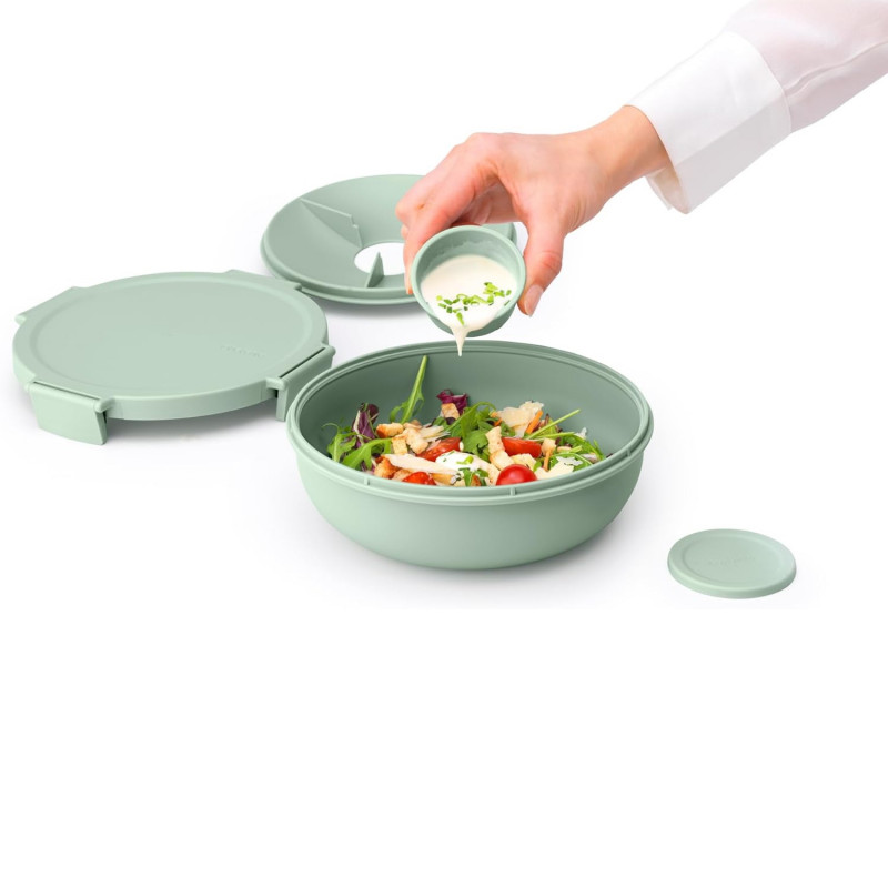 Σαλατιέρα Brabantia Make&Take 1006303, 1,3 l, Αεροστεγές κλείσιμο, χωρίς BPA, Πράσινο