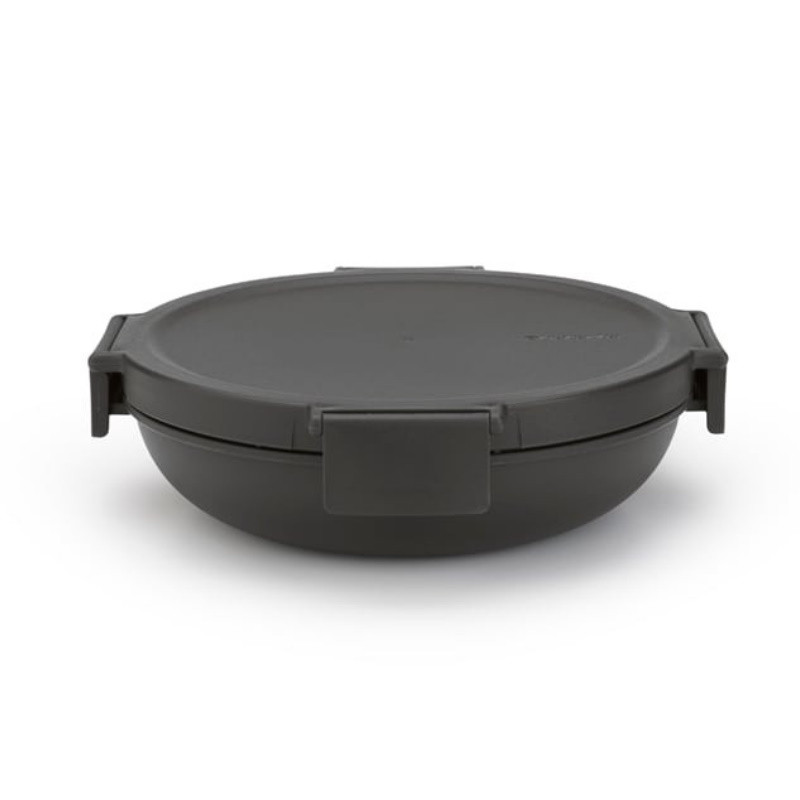 Κουτί τροφίμων Brabantia Make&Take 1006299, 1 l, Αδιάβροχο, Αεροστεγές κλείσιμο, Χωρίς BPA, Σκούρο γκρι