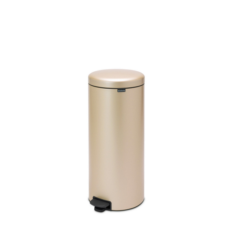 Κάδος με πεντάλ Brabantia NewIcon 1003209, 30 l, Ομαλό κλείσιμο, Αντιολισθητική βάση, Μεταλλικό χρυσό