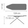 Σιδερώστρα Brabantia B 1003358, 124x38 cm, 7 θέσεις ρύθμισης, υποδοχή γεννήτριας ατμού, PerfectFlow, Λευκό/Γκρι