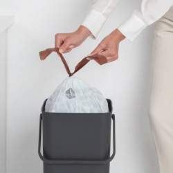 Κάδος χωριστής συλλογής απορριμμάτων Brabantia Sort&Go 1004140, 40 l, Χειρολαβή, Επιτοίχιος, Σκούρο γκρι