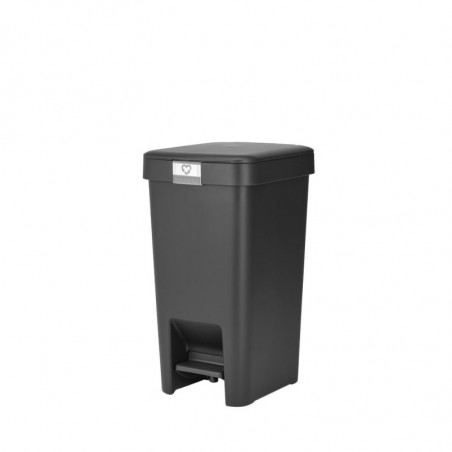 Κάδος απορριμμάτων με πεντάλ Brabantia StepUp 1008476, 10 L, Οικολογικά υλικά, Μεγάλο άνοιγμα, Σκούρο γκρι