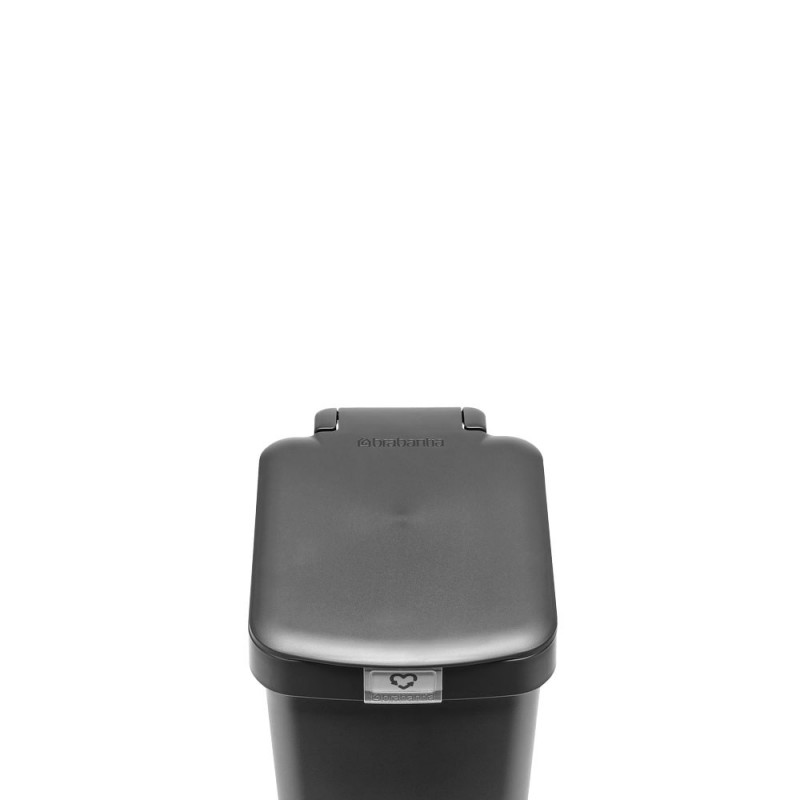 Κάδος απορριμμάτων με πεντάλ Brabantia StepUp 1008476, 10 L, Οικολογικά υλικά, Μεγάλο άνοιγμα, Σκούρο γκρι