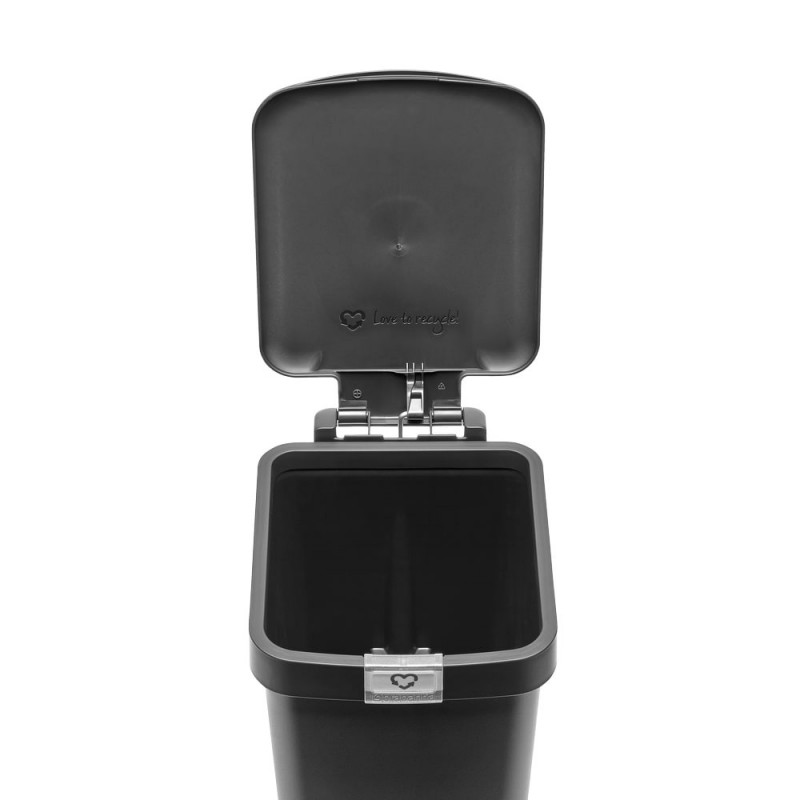 Κάδος απορριμμάτων με πεντάλ Brabantia StepUp 1008476, 10 L, Οικολογικά υλικά, Μεγάλο άνοιγμα, Σκούρο γκρι
