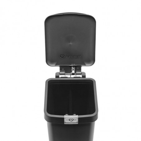 Κάδος απορριμμάτων με πεντάλ Brabantia StepUp 1008476, 10 L, Οικολογικά υλικά, Μεγάλο άνοιγμα, Σκούρο γκρι