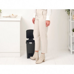 Κάδος απορριμμάτων με πεντάλ Brabantia StepUp 1008476, 10 L, Οικολογικά υλικά, Μεγάλο άνοιγμα, Σκούρο γκρι