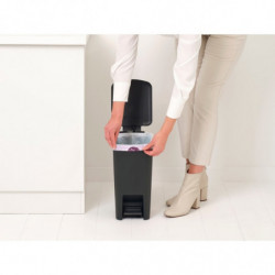 Κάδος απορριμμάτων με πεντάλ Brabantia StepUp 1008476, 10 L, Οικολογικά υλικά, Μεγάλο άνοιγμα, Σκούρο γκρι