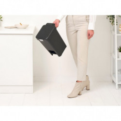 Κάδος απορριμμάτων με πεντάλ Brabantia StepUp 1008476, 10 L, Οικολογικά υλικά, Μεγάλο άνοιγμα, Σκούρο γκρι