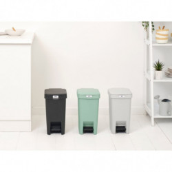 Κάδος απορριμμάτων με πεντάλ Brabantia StepUp 1008476, 10 L, Οικολογικά υλικά, Μεγάλο άνοιγμα, Σκούρο γκρι