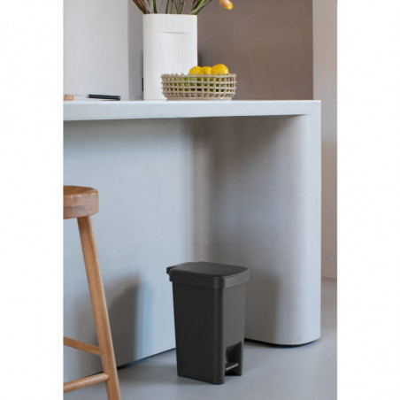 Κάδος απορριμμάτων με πεντάλ Brabantia StepUp 1008476, 10 L, Οικολογικά υλικά, Μεγάλο άνοιγμα, Σκούρο γκρι