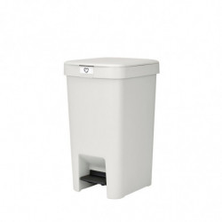 Κάδος απορριμμάτων με πεντάλ Brabantia StepUp 1008480, 16 L, Οικολογικά υλικά, Μεγάλο άνοιγμα, Ανοιχτό γκρι