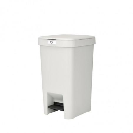 Κάδος απορριμμάτων με πεντάλ Brabantia StepUp 1008480, 16 L, Οικολογικά υλικά, Μεγάλο άνοιγμα, Ανοιχτό γκρι